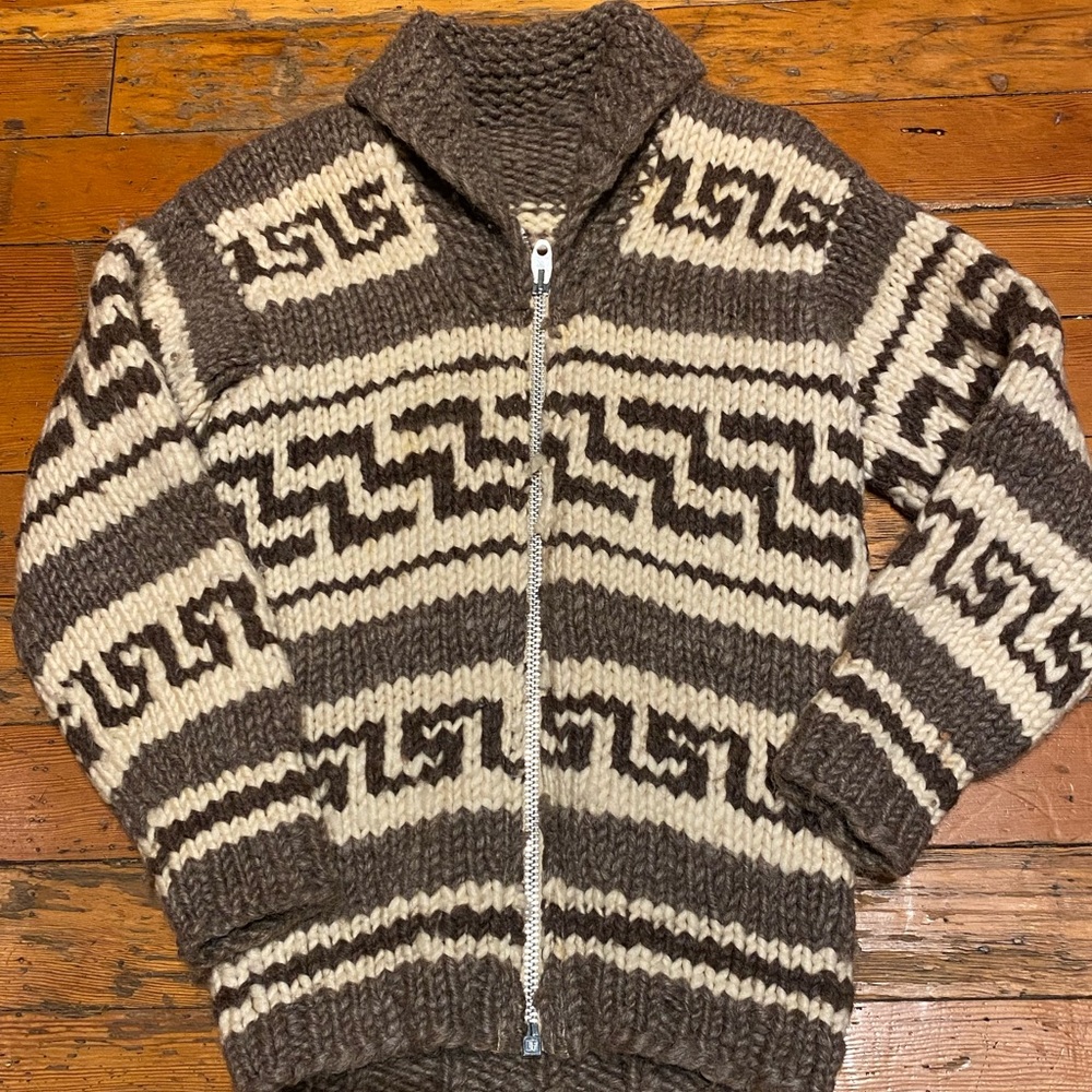 Vintage Hand Knit 1960’s Cowichan Sweater